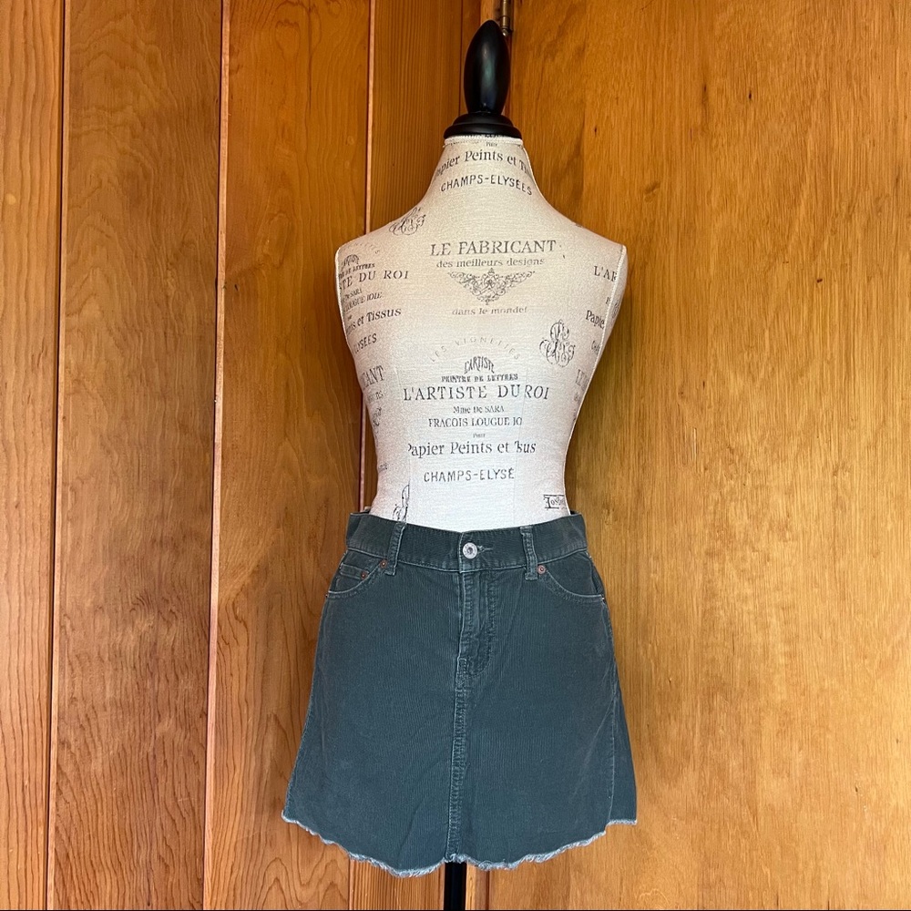 Lucky Brand Army Green Corduroy Mini Skirt Size 4/27